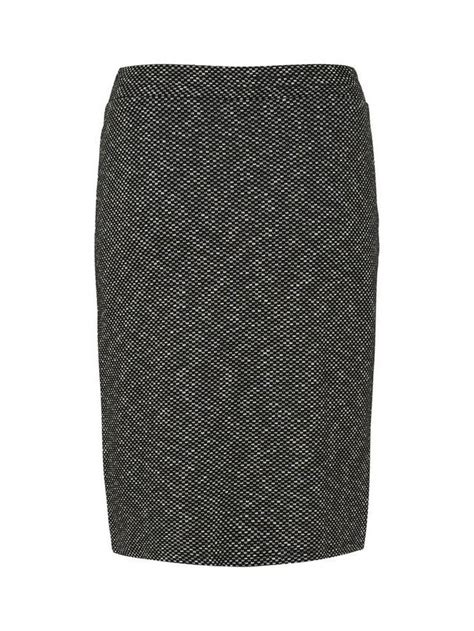KAFFE Tippie Above Knee Length Pencil Skirt, Black/Chalk