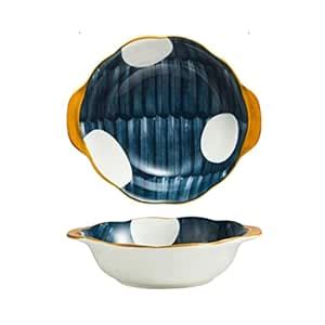 Buy Nestasia White and Blue Nitori Dots Ceramic Dish with Handles for ...