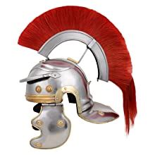 Vintageware 18 Gauge Carbon Steel Roman Centurion Helmet with Red Crest ...