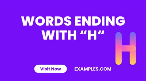 150+ Words Ending With H List, Meaning, PDF