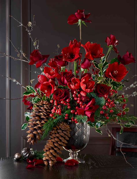 Artificial Floral Christmas Centerpiece at James Rayl blog