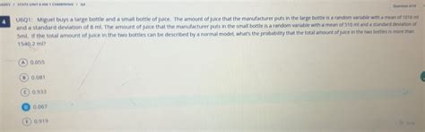 Solved: ADES / STATS UNIT 6 HW 1 COMBINING / Q6 Question 4/10 4 U6Q1 ...