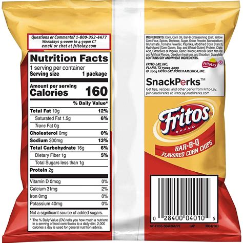 Fritos Chips Nutrition Facts