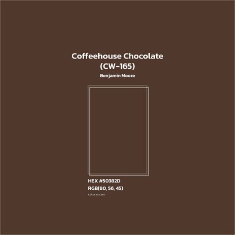 Benjamin Moore Coffeehouse Chocolate (CW-165) Paint - color codes, matching paints and colors ...