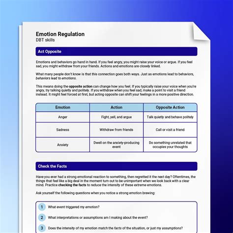 Emotion Regulation Worksheet Dbt Emotional Regulation Worksheet