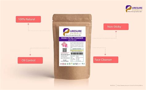 Pure Sure Herbal Products Natural Double Filtered Rose Petal Powder For ...