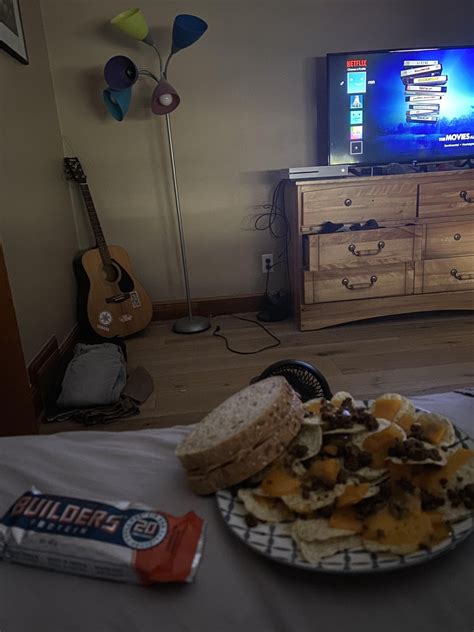 First food of the day in bed at 5pm, any movie recommendations on ...
