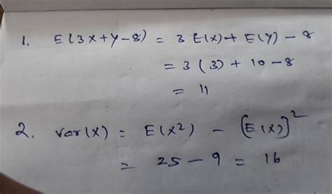 let X and Y be independent random variables with E[X]=3,E[X2]=25,E[Y ...