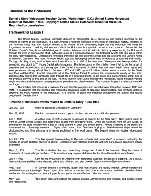 Fillable Online Timeline of the Holocaust Fax Email Print - pdfFiller