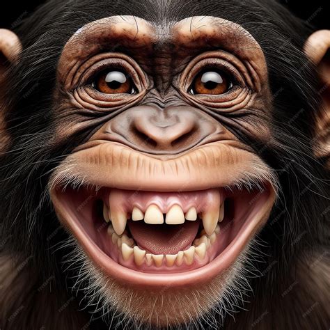 Premium Photo | A monkey with a big smile on its face