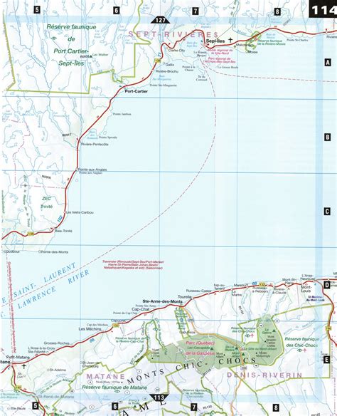 Free road map coast of Gulf of St. Lawrence Canada detailed large scale
