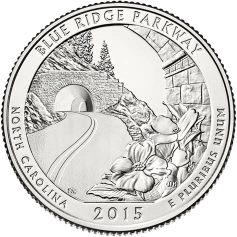 Quarter Dollar 2015 Blue Ridge Parkway, Coin from United States ...