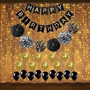 Theme My Party BLACK and GOLD PARTY DECORATIONS Perfect Adult Birthday ...