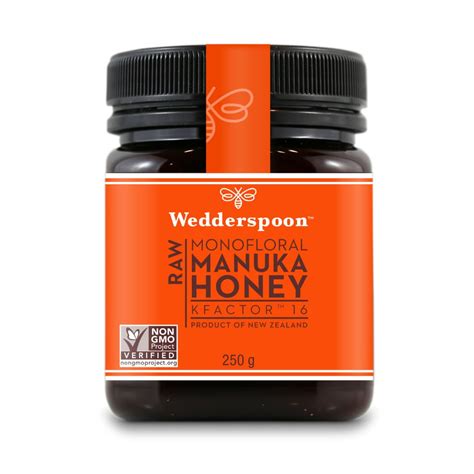 Wedderspoon 100% Raw Premium Manuka Honey KFactor 16+, 8.8 Ounce ...