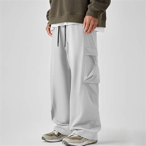 Muscularfit Gray Mens Golf Pants Parachute Track Slacks High Waisted ...