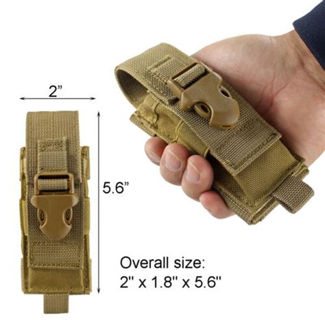 Buy Tactical Molle Style Flashlight Belt Holster Pouch Sheath Folding ...
