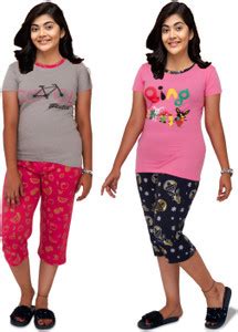 CNT Kids Nightwear Girls Printed Cotton Blend Price in India - Buy CNT ...