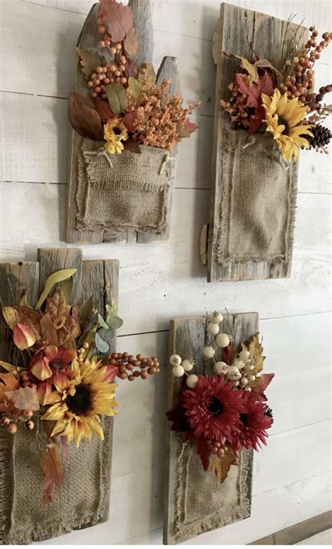DIY Rustic Wall Hangings with Flowers and Leaves