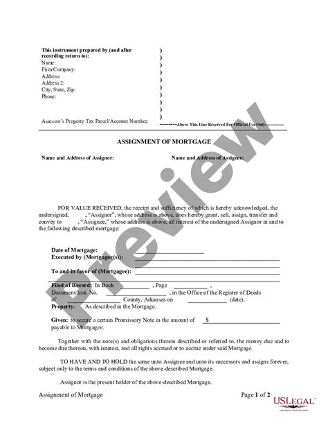 Arkansas Assignment of Mortgage by Corporate Mortgage Holder | US Legal ...
