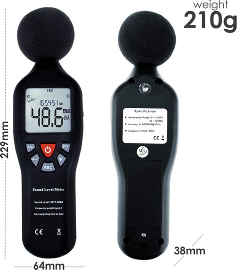 Buy Decibel Meter Digital Sound Level Meter with Data Record Function ...