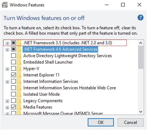 NET Framework 3.5 для Windows 10