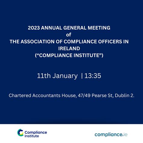 2023 Annual General Meeting of the Association of Compliance Officers in Ireland (“Compliance ...