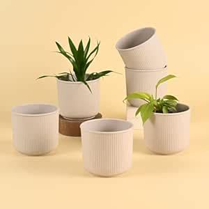 Eha Earth Friendly Statement Pot 4 Inch Pots and Planters Set of 6 ...