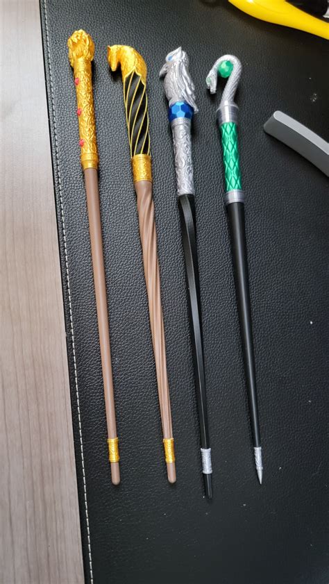 3D printed Hogwarts Wands of the four houses - Hogwarts Mascot Wands • made with Bambu X1C・Cults - hogwarts wand quiz