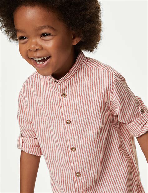 Buy Pure Cotton Striped Shirt (2-8 Yrs) at Marks & Spencer
