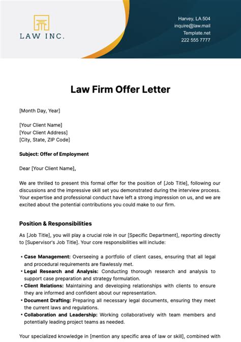 Free Teacher Job Offer Letter Template to Edit Online