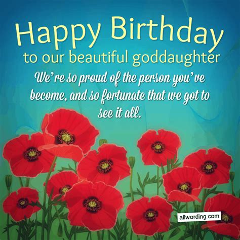 Sweet Ways to Say Happy Birthday to a Goddaughter » AllWording.com