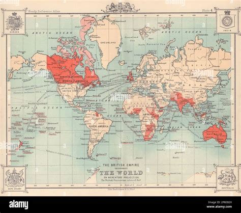 The British Empire Throughout The World. BARTHOLOMEW 1898 old antique ...