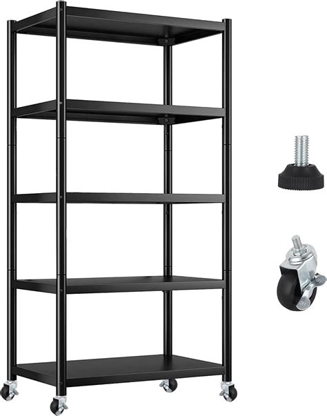 Amazon.com: Lauxery 5 Tier Metal Storage Shelves, Industrial Tiered Shelf, 5 Count, 32" L x 16 ...