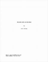 Image result for Screenplay Cover Page Sample