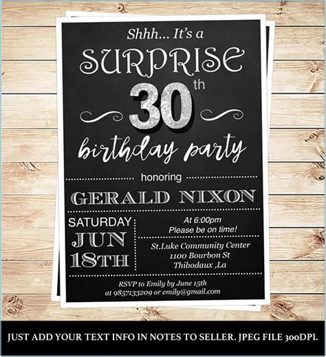 Surprise Party Invitation Template Free