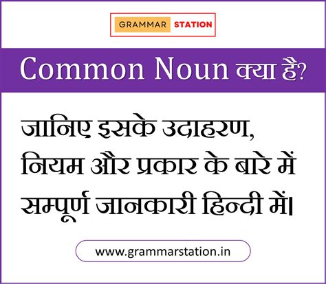 Common Noun in Hindi – Definition, Rules, Types and Examples