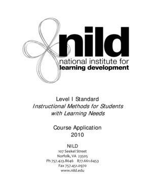 Fillable Online nild Instructional Methods for Students with Learning ...