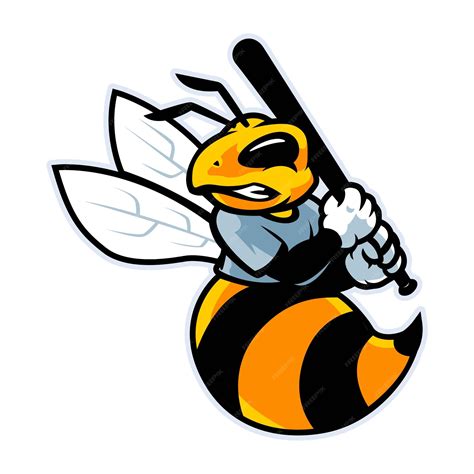 Premium Vector | Honey bee baseball mascot logo template