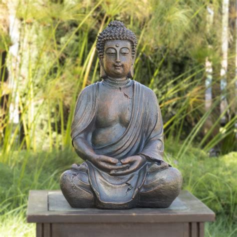 Alpine Corporation 15" Meditating Buddha Garden Statue - Walmart.com