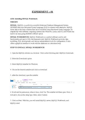DBMS - DBMS PRACTICAL - PROGRAM- 01 Objective: Creating a product table ...