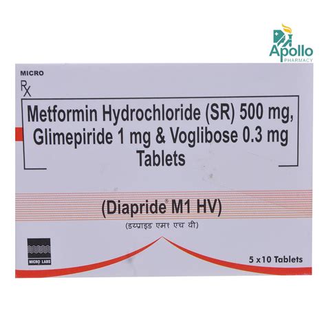 DIAPRIDE M1 HV TABLET | Uses, Side Effects, Price | Apollo Pharmacy