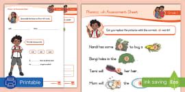 Grade 1 Phonics -ch Assessment Sheet (teacher made) - Twinkl