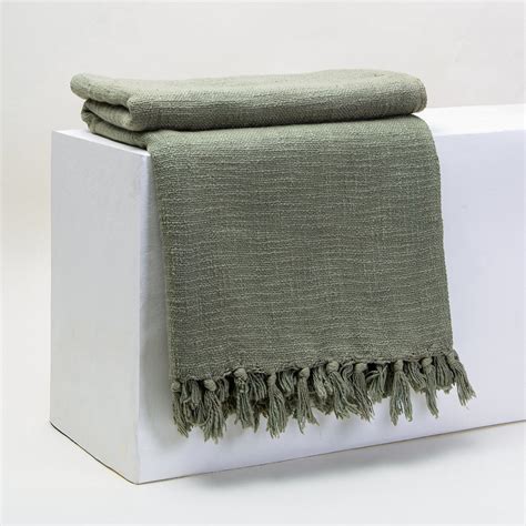 Buy Light Green Cotton Solid Sofa Throws Online at Best Prices DMAASA ...