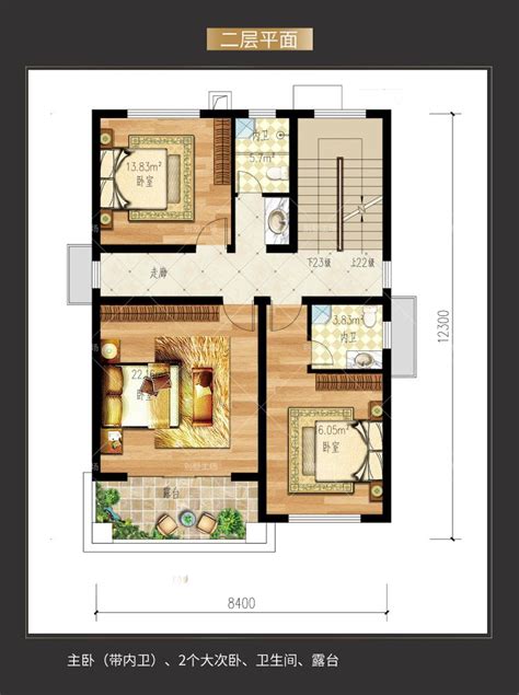 二层自建房设计图，9.6x13.6米，带豪华卧室，住的肯定舒服_盖房知识_图纸之家