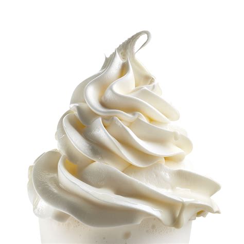 Closeup Of Vanilla Soft Serve Ice Cream Swirl On Transparent Background ...