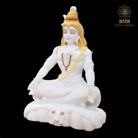 Two Hands Marble Shiva Statue in 15inches for Homes and Temples – BMBIDOLS