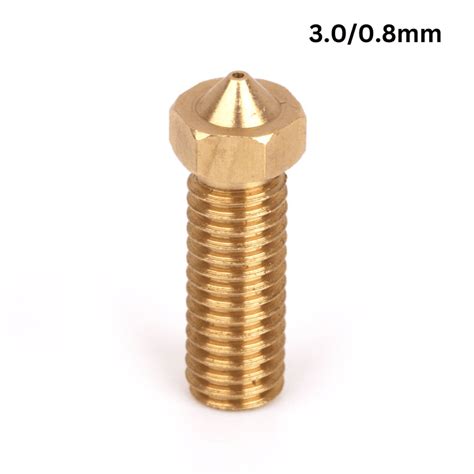 V6 Volcano Brass Length Extruder Nozzle 3.0mm x 0.8mm – Robocraze