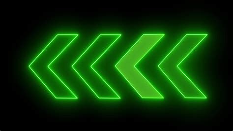 Glowing Neon Left Arrow Direction On Black Background, Neon Arrow Sign ...