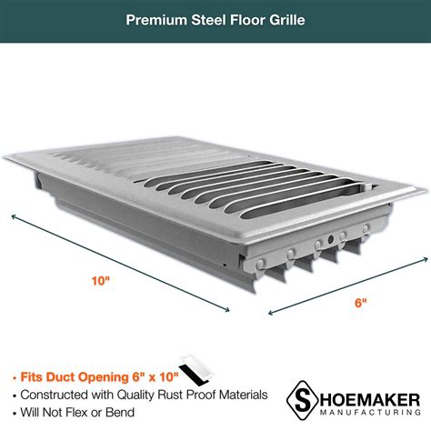 Snapklik.com : Shoemaker 6x10 Floor Register Cement Gray Heavy Duty ...