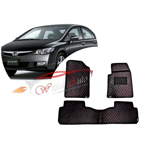 Honda Civic Reborn 7D Custom Diamond Floor Mats Black